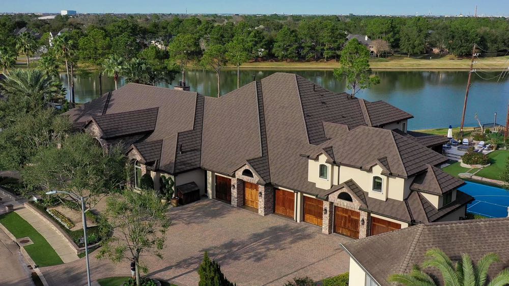 Boral Steel PINE-CREST Shake, Timberwood Reroof - 9,200-square-foot waterfront residence in HoustonCONTRACTOR:Telge Roofing, Cypress, Texas